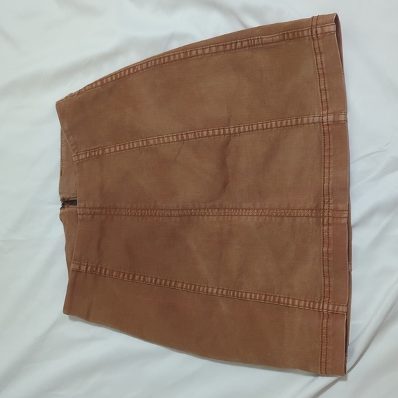 Free People Modern Femme Mini Skirt, Color Tan Size 2 - Picture 4 of 15